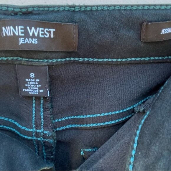 Nine West Jessica Jegging Acid Wash Dark Green Size 8 - Picture 3 of 7
